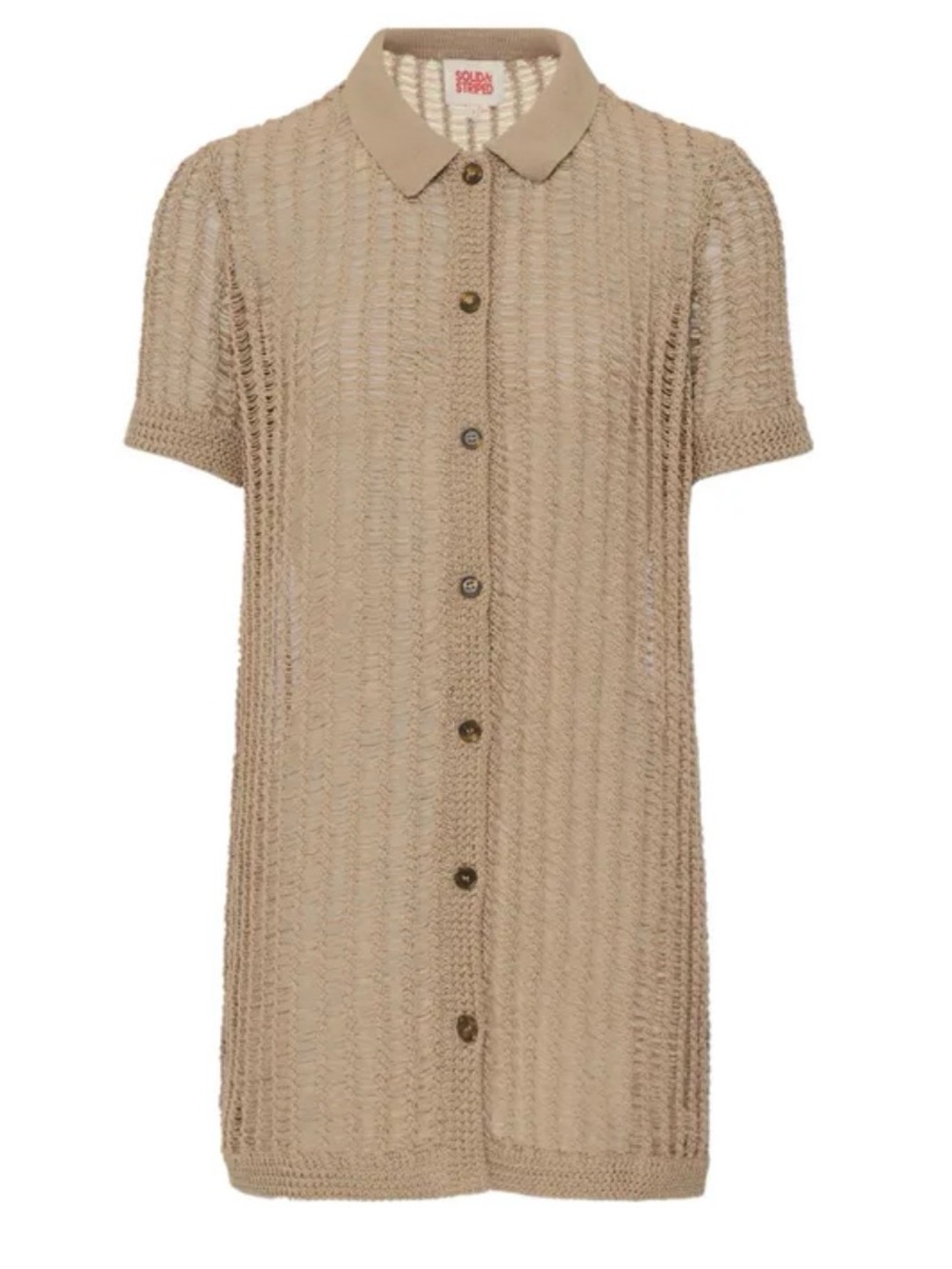 Solid & Striped Cabana Swimsuit Cover-up Dress Sand Brown Small